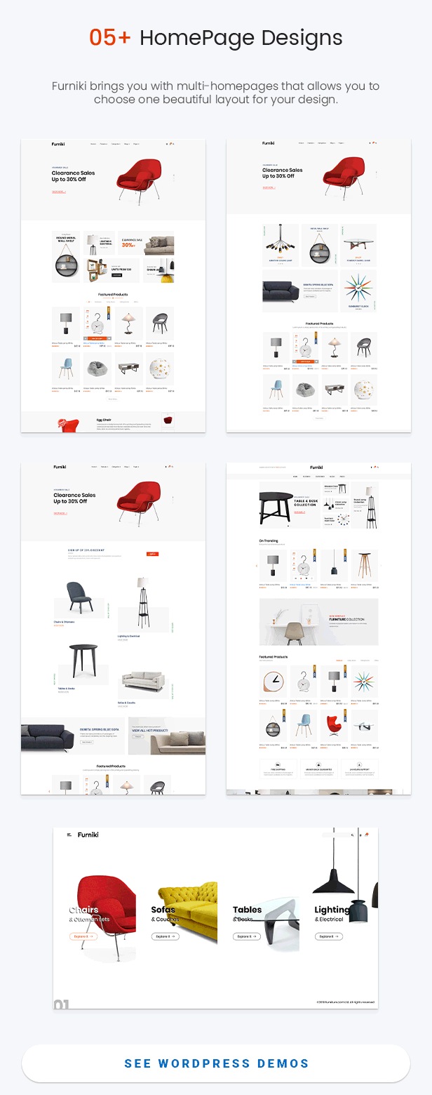 Homepage of Furniki - Furniture Store & Interior Design PSD Template (Mobile Layout Ready)