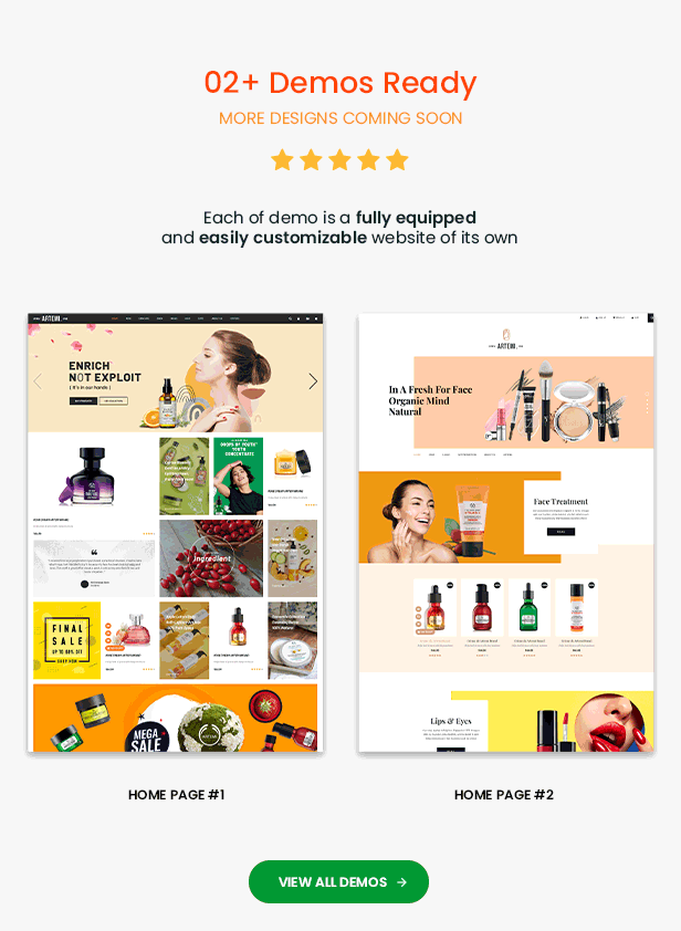 ARTEMI - Cosmetics Store Elementor WooCommerce WordPress Themes