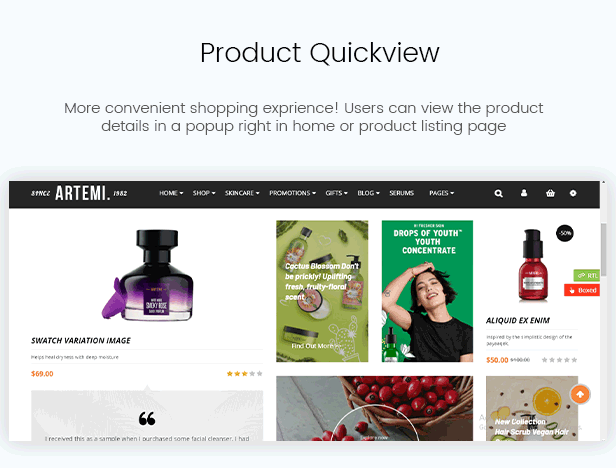 Artemi - Cosmetics Store WooCommerce WordPress Theme