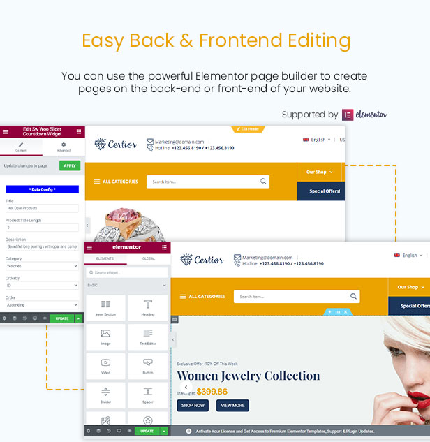 Certior - Jewelry Store Elementor WooCommerce WordPress Themee - Backend Settings