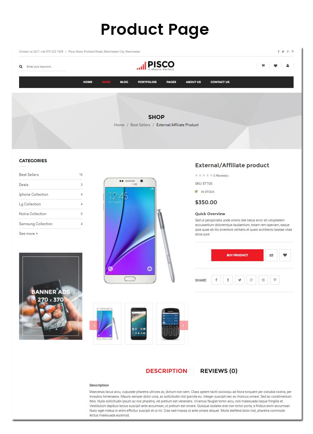 SW Pisco - WooCommerce Theme