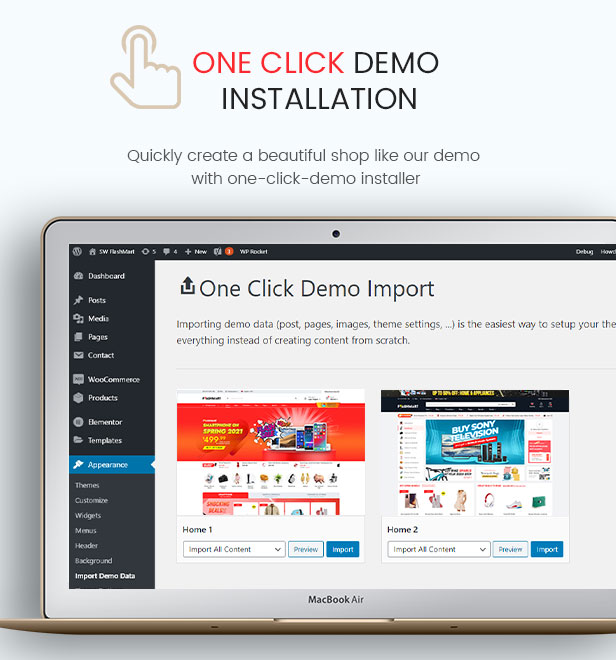 FlashMart - Multipurpose Elementor WooCommerce WordPress Theme - One Click Demo Import