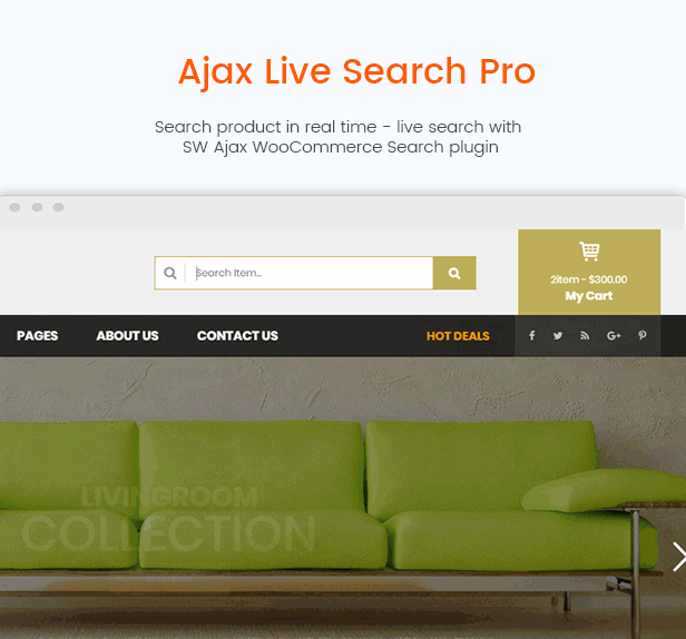 Furnicom WordPress Theme - Ajax Search