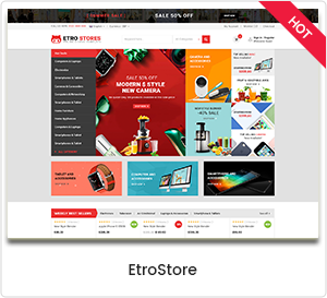EtroStore - Tema de WordPress para WooCommerce para tienda de electrónica