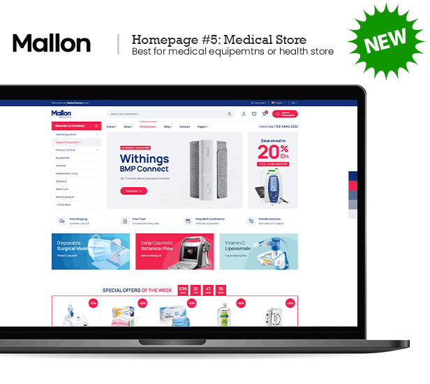 Mallon - Medical Store Elementor WooCommerce WordPress Theme - Elementor