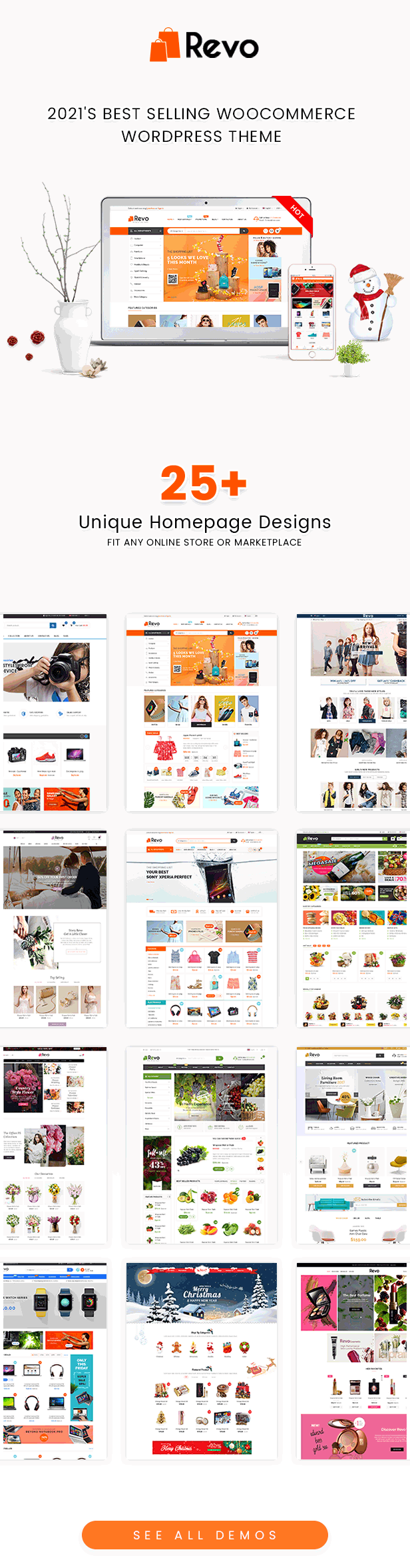 Homepages of Revo Best Multipurpose WooCommerce Theme