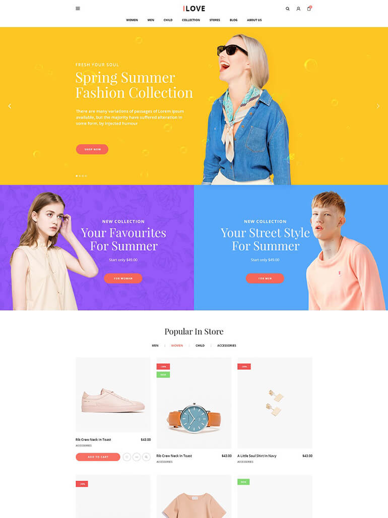 iLove - Creative Fashion Shop WordPress WooCommerce Theme