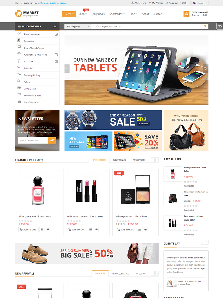 Market - Responsive DIgital Store/ Fashion Shop WooCommerce WordPress Theme