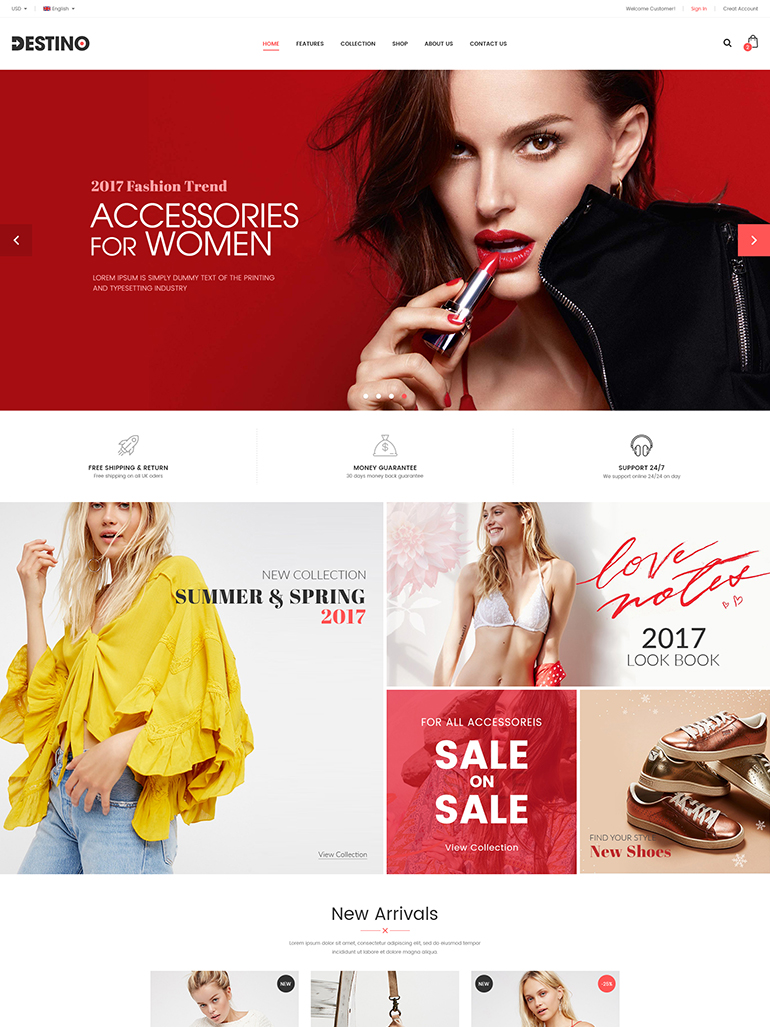 Destino - Fashion Shop WordPress WooCommerce Theme