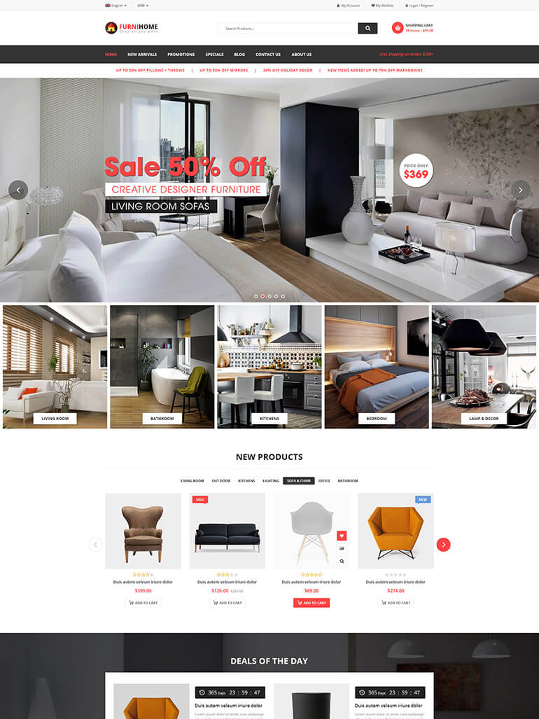 FurniHome – Modern Responsive Furniture Store WordPress Theme