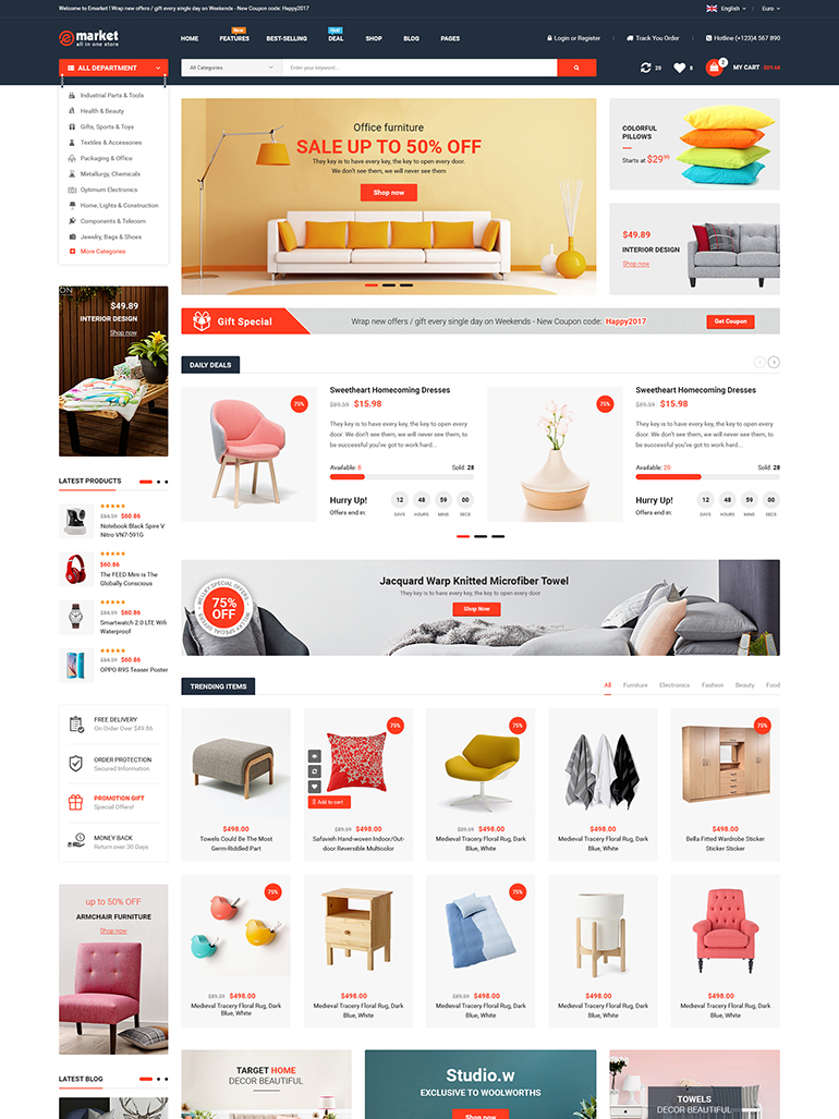 eMarket - Multi Vendor MarketPlace WordPress Theme Mobile Friendly