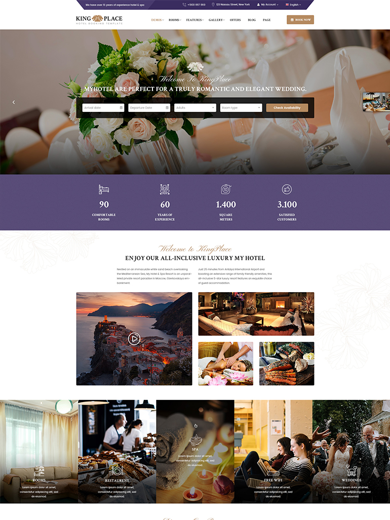 KingPlace - Hotel Booking, Spa & Resort WordPress Theme