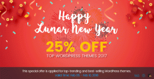BIG SALE: 25% OFF on Top WordPress Theme 2017