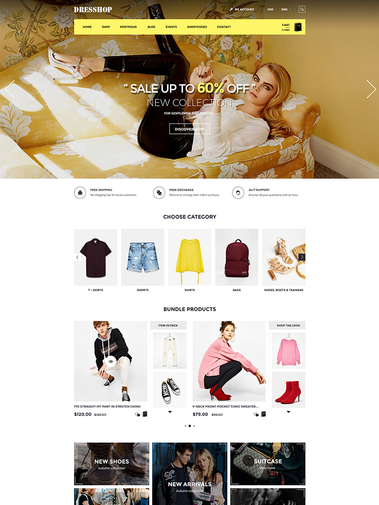 Free Fashion Shop WooCommerce WordPress Theme - DresShop