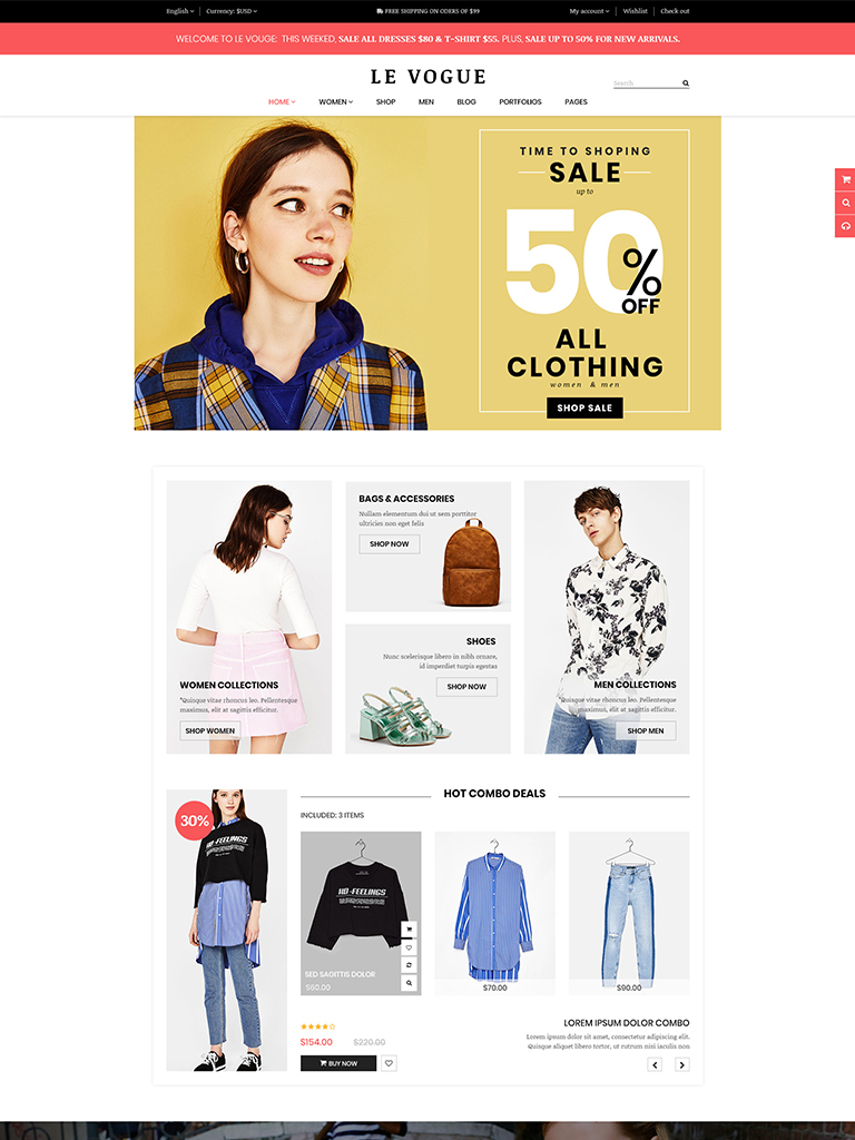 LeVogue - Creative Fashion Shop WooCommerce WordPress Theme