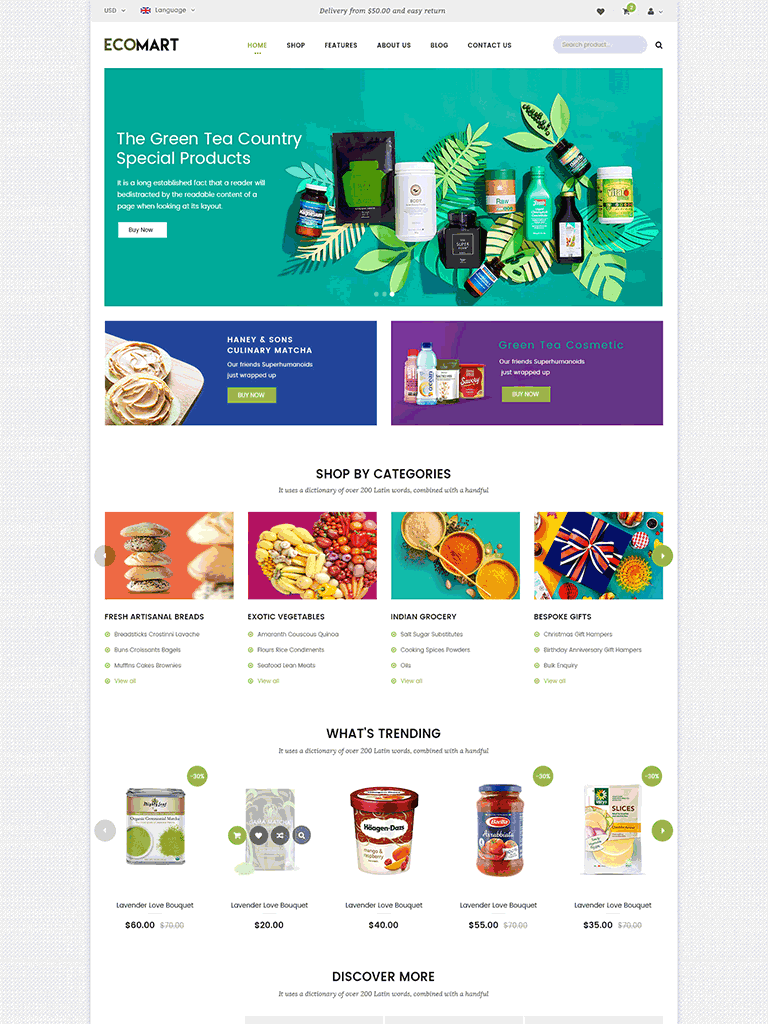 Organic Food Store & Eco Products WordPress Theme - EcoMart