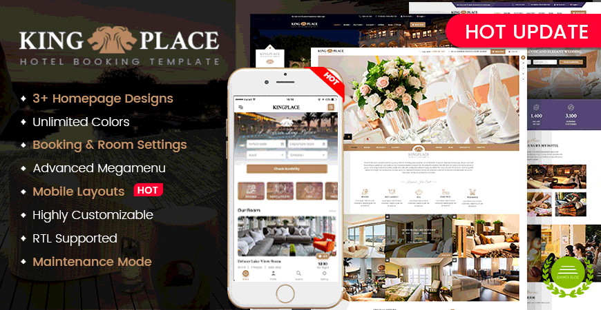 Mobile Layout Ready in KingPlace – Hotel Booking WordPress Theme