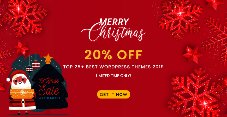 [Christmas Sale] 20% OFF on 15+ Best WordPress Themes 2019