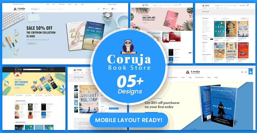 Coruja - Book Store & Publisher WordPress WooCommerce Theme