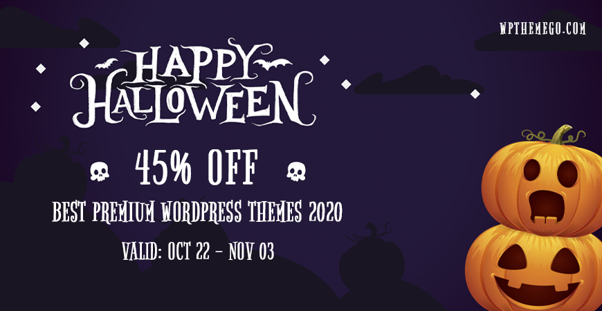 [Halloween Sale] 45% OFF On Best WordPress Themes 2020