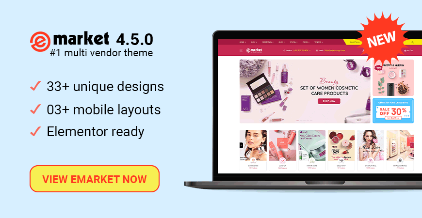 Design 33 Ready in eMarket – #1 Multi Vendor MarketPlace WordPress Theme