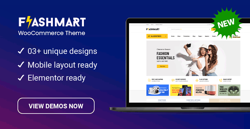 Design 3 Ready in FlashMart - Multipurpose Elementor WooCommerce WordPress Theme