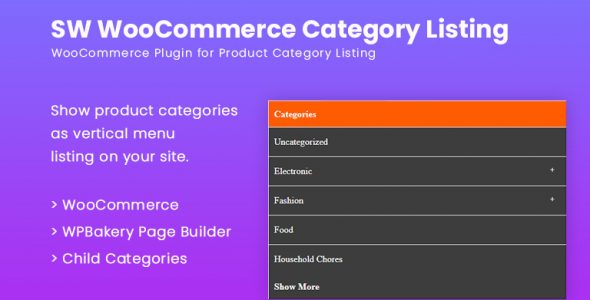 SW WooCommerce Vertical Category Listing-WordPress Theme