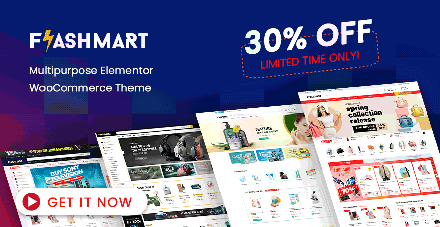 30% OFF on FlashMart - Multipurpose Elementor WooCommerce Theme