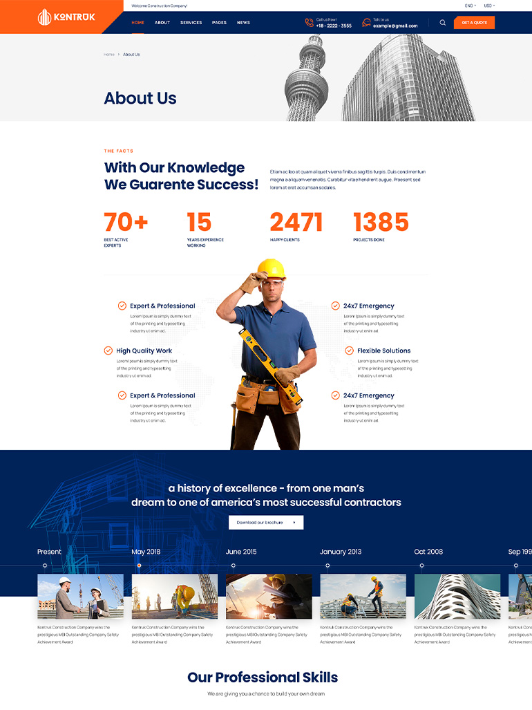  KonTruk - Construction & Building Elementor WordPress Theme