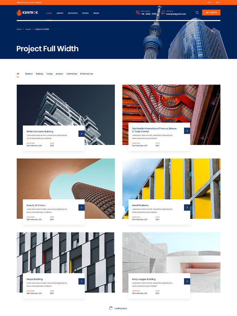  KonTruk - Construction & Building Elementor WordPress Theme