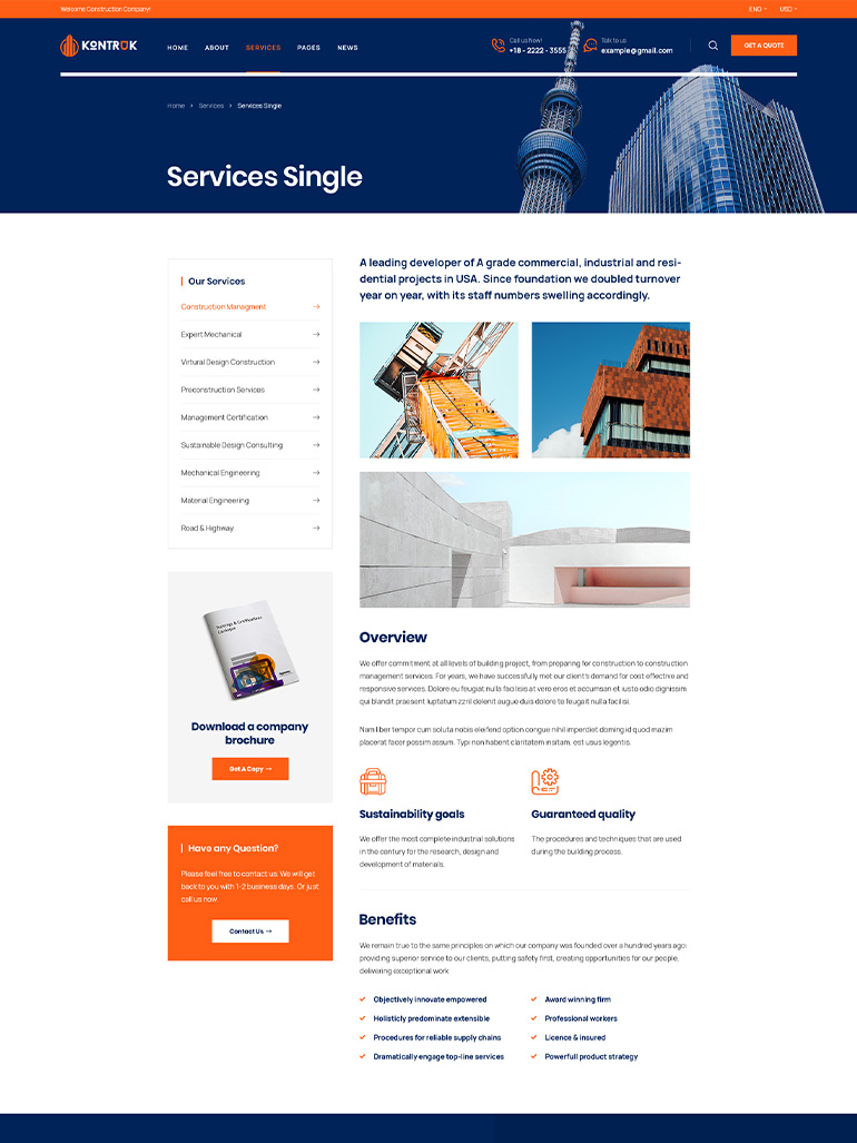  KonTruk - Construction & Building Elementor WordPress Theme