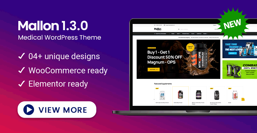Design 4 Ready in Mallon - Medical Store Elementor WooCommerce WordPress Theme