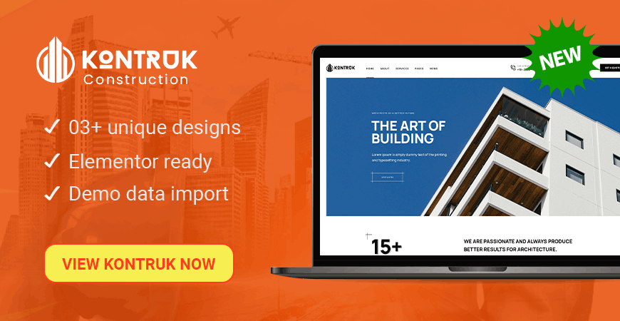 Design 3 Ready in KonTruk - Construction & Building Elementor WordPress Theme