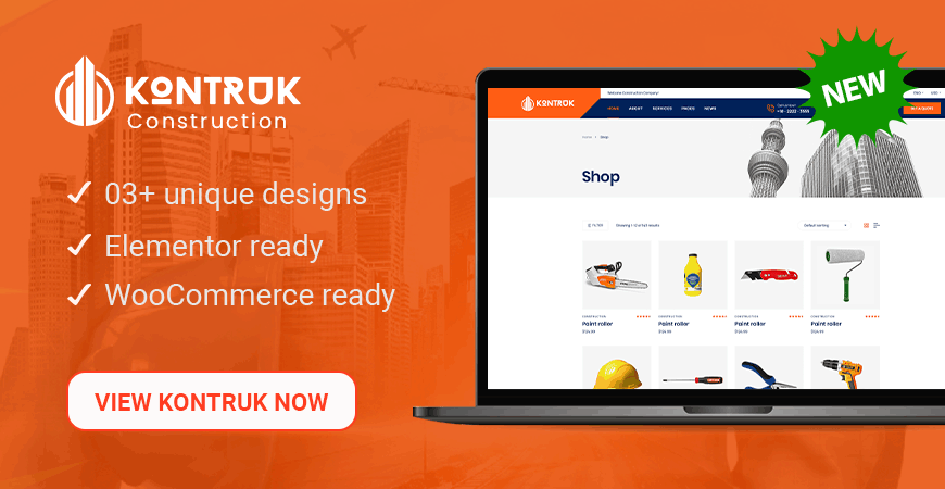 Shop Designs Ready in KonTruk - Construction & Building WordPress Theme