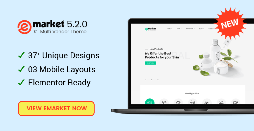 Design 37 Ready In EMarket – #1 Multi Vendor MarketPlace WordPress Theme