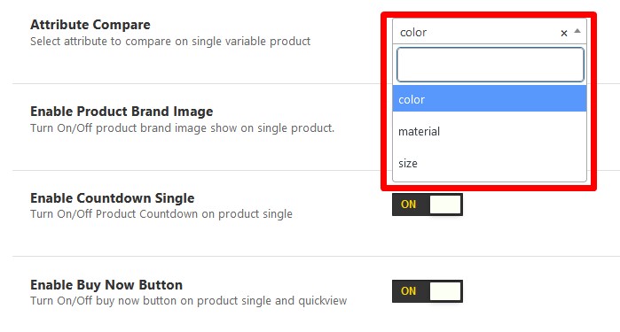 attribute compare settings - global attribute