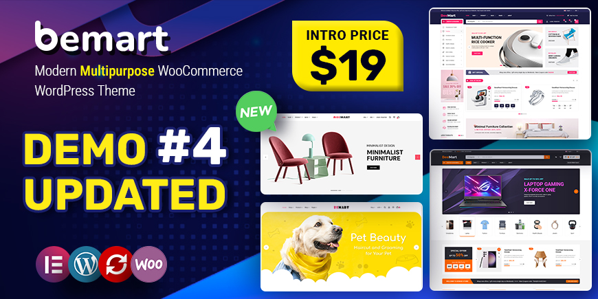 Bemart – Multipurpose WooCommerce WordPress Theme with Furniture Store Homepage ($19)